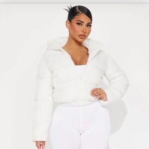 Women's White Puffer Jacket 2x